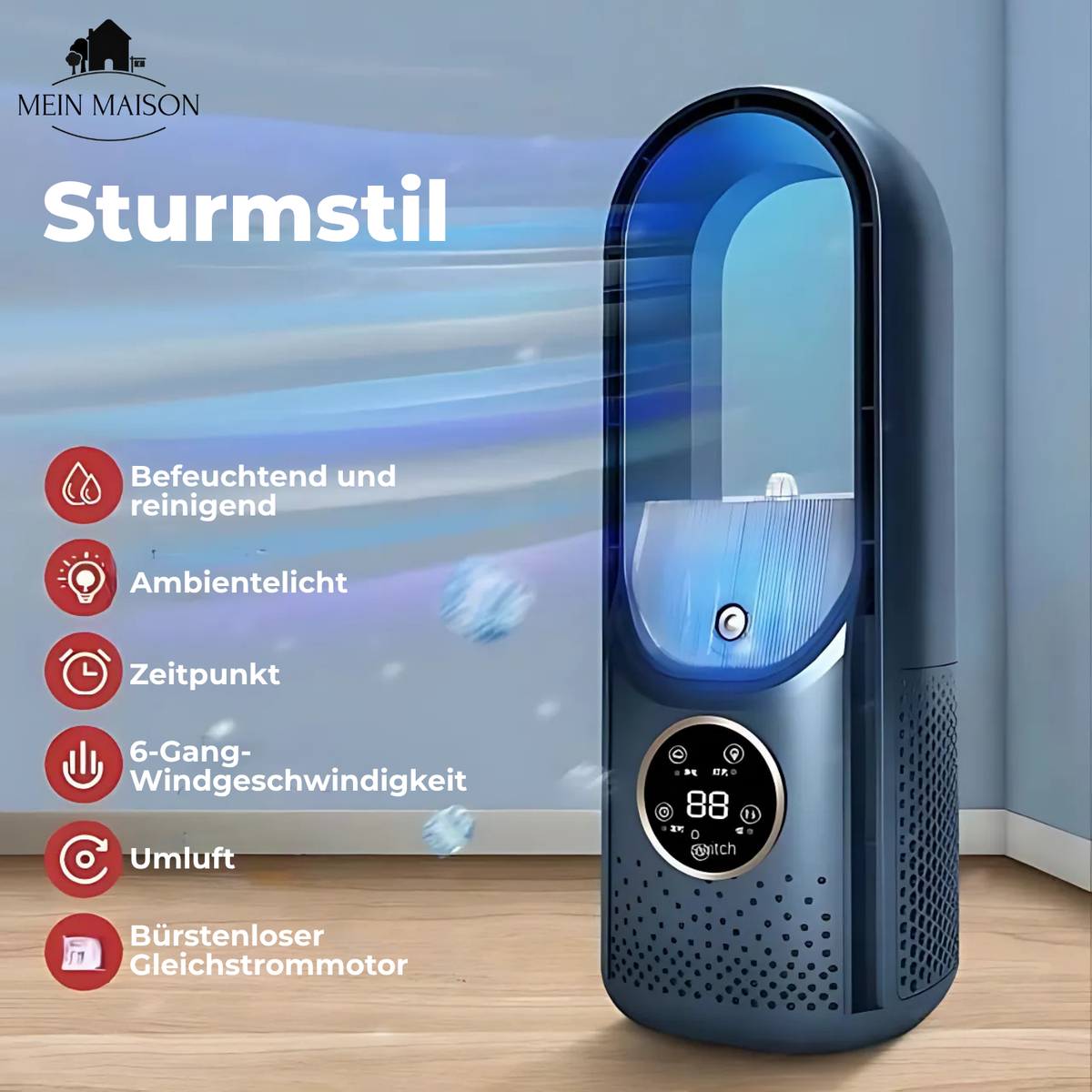Desk Fan Blade-Less Humidifier USB Powered