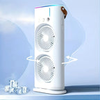 Desk Fan Dual-Head Misting & USB-Powered