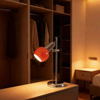 Desk Lamp Adjustable Arm Globe Shade Three-Color Plug-In