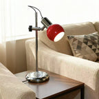 Desk Lamp Adjustable Arm Globe Shade Three-Color Plug-In
