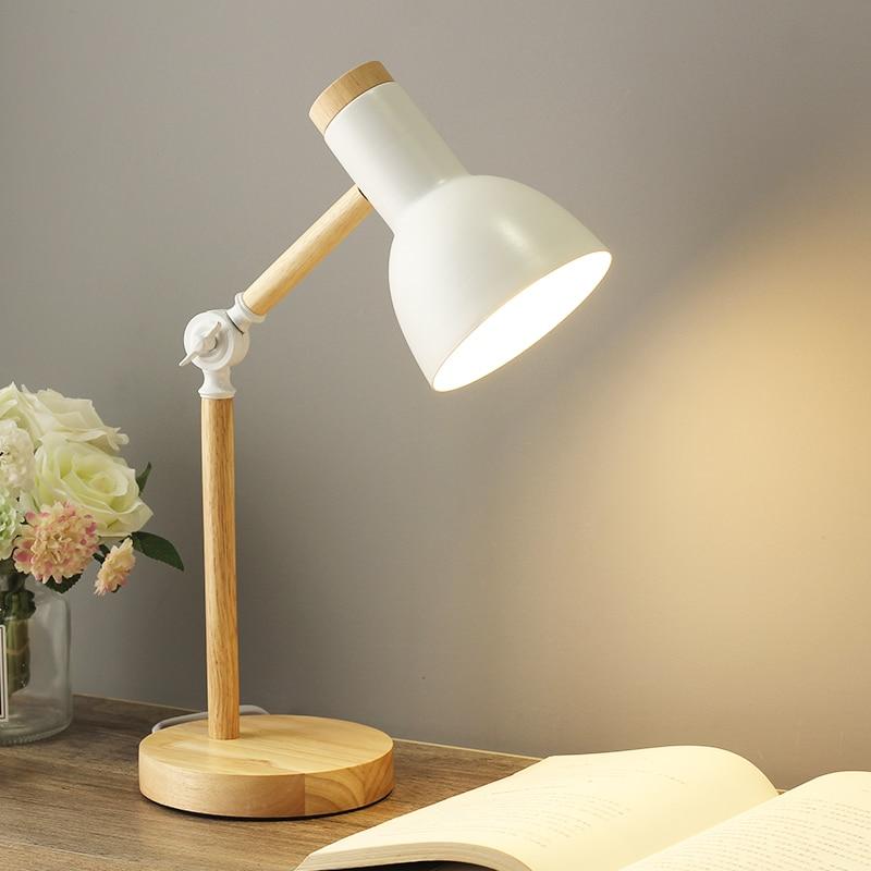 Desk Lamp Adjustable & Foldable Wooden Base