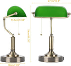 Desk Lamp Emerald Glass Dual USB Charging