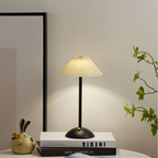 Desk Lamp Pleated Fabric Shade USB Powered