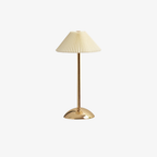 Desk Lamp Pleated Fabric Shade USB Powered