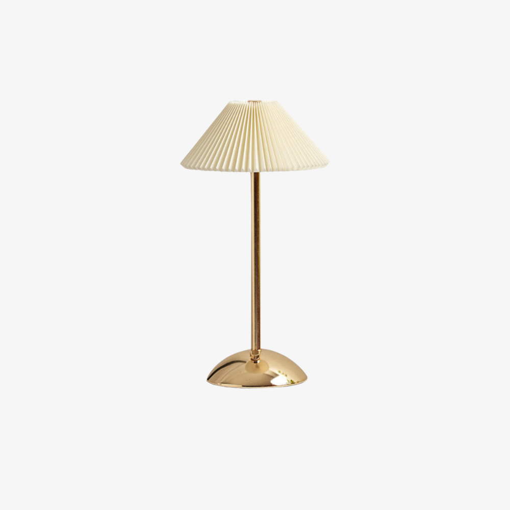 Desk Lamp Pleated Fabric Shade USB Powered