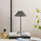 Desk Lamp Pleated Fabric Shade USB Powered