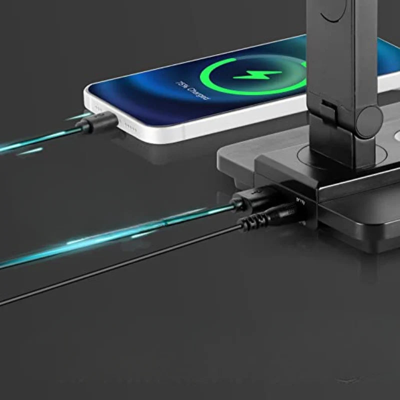 Desk Lamp Wireless Charging & USB Touch Controls