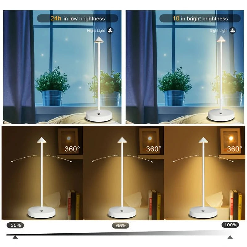 Desk Lamp Wireless Rechargeable LED Touch Control & Dimmable