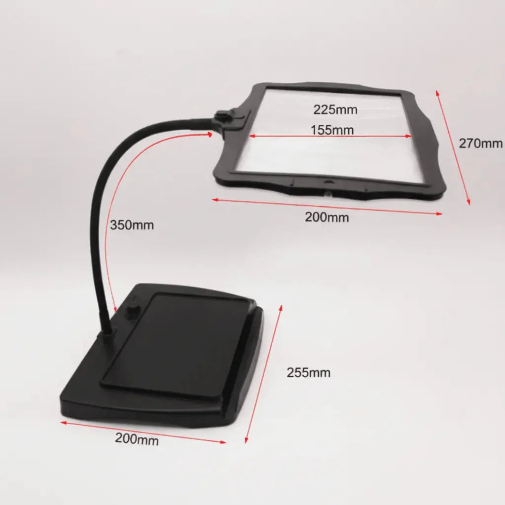 Desk Magnifier Lamp 3x Large Lens Rechargeable LED