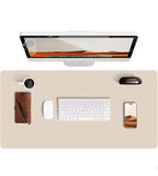 Desk Mat Faux Leather Water-Repellent Non-Slip Suede Back