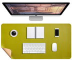 Desk Mat Faux Leather Water-Repellent Non-Slip Suede Back