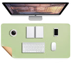Desk Mat Faux Leather Water-Repellent Non-Slip Suede Back