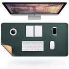 Desk Mat Faux Leather Water-Repellent Non-Slip Suede Back