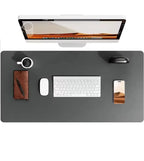 Desk Mat Faux Leather Water-Repellent Non-Slip Suede Back