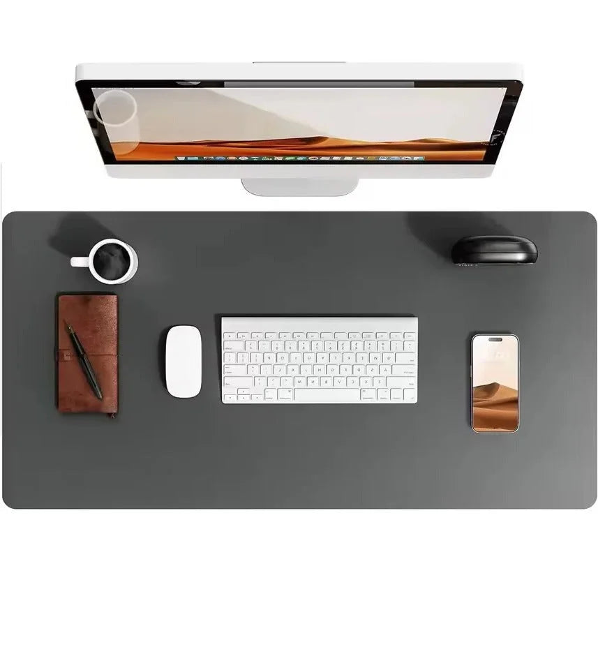 Desk Mat Faux Leather Water-Repellent Non-Slip Suede Back