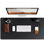 Desk Mat Faux Leather Water-Repellent Non-Slip Suede Back