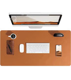 Desk Mat Faux Leather Water-Repellent Non-Slip Suede Back