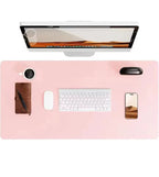 Desk Mat Faux Leather Water-Repellent Non-Slip Suede Back