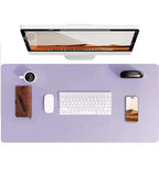 Desk Mat Faux Leather Water-Repellent Non-Slip Suede Back