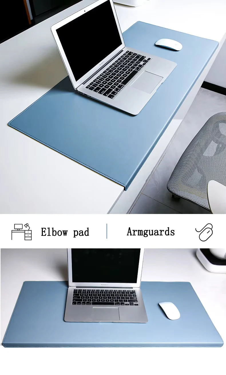 Desk Mat Faux Leather Wrist Support Non-Slip Base