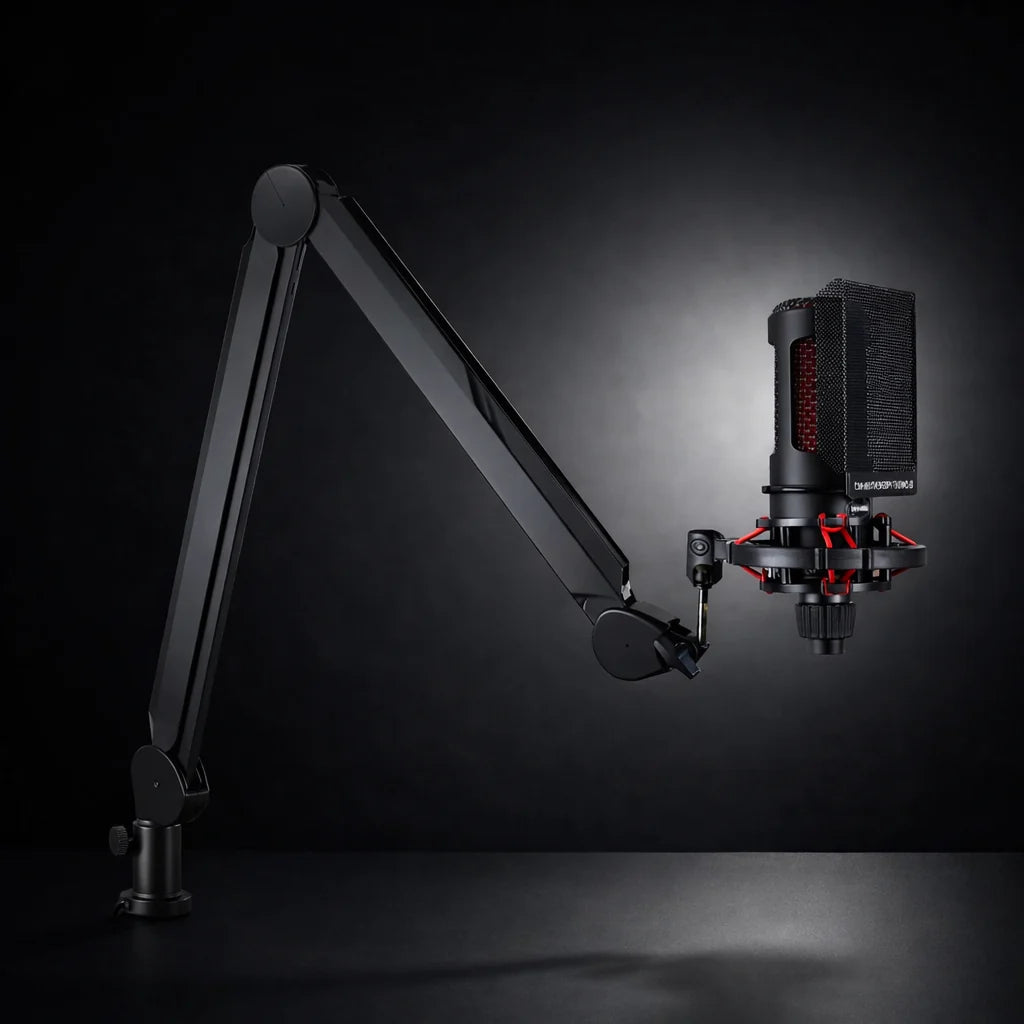 Desk Microphone Boom Arm Adjustable Clamp & Cable Management