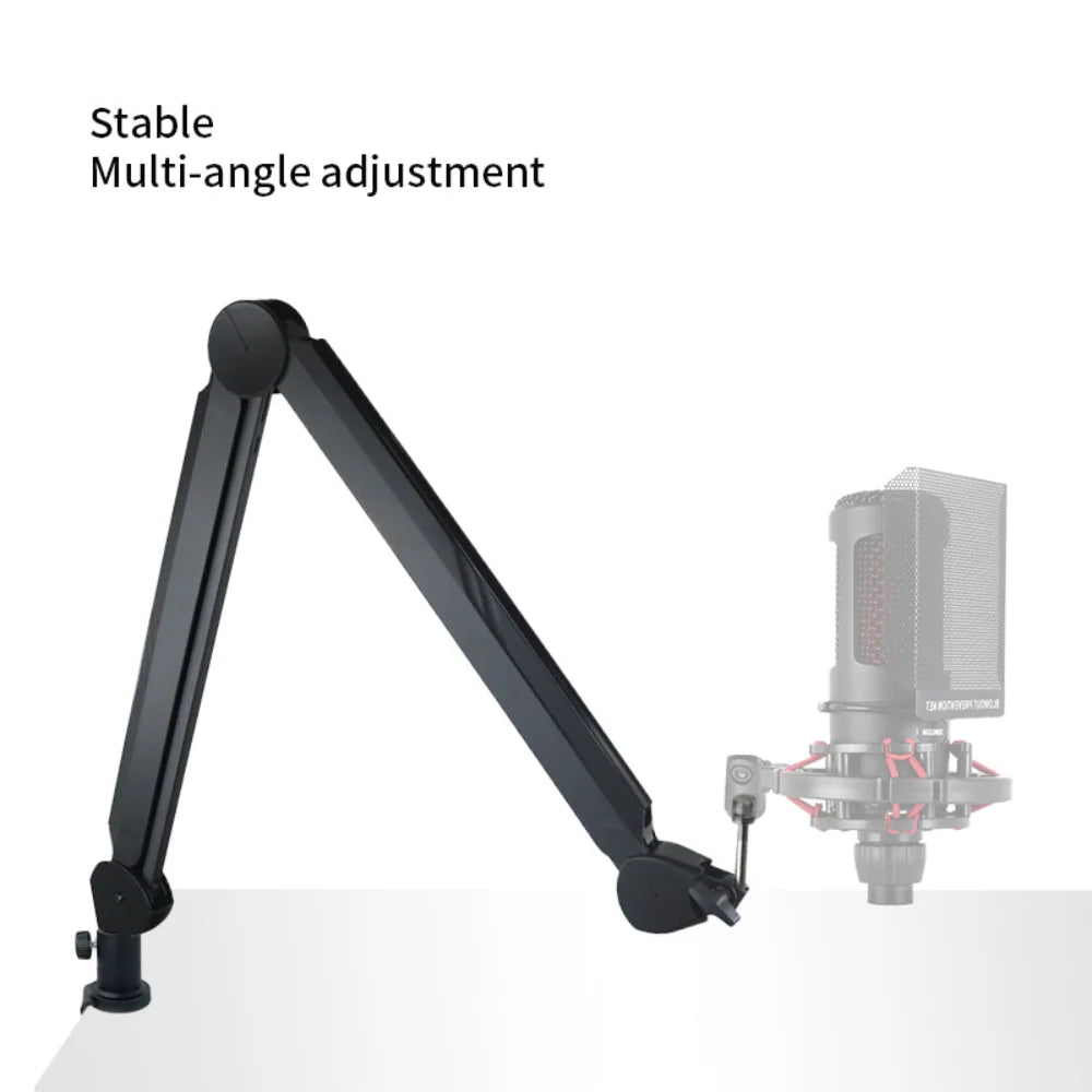 Desk Microphone Boom Arm Adjustable Clamp & Cable Management