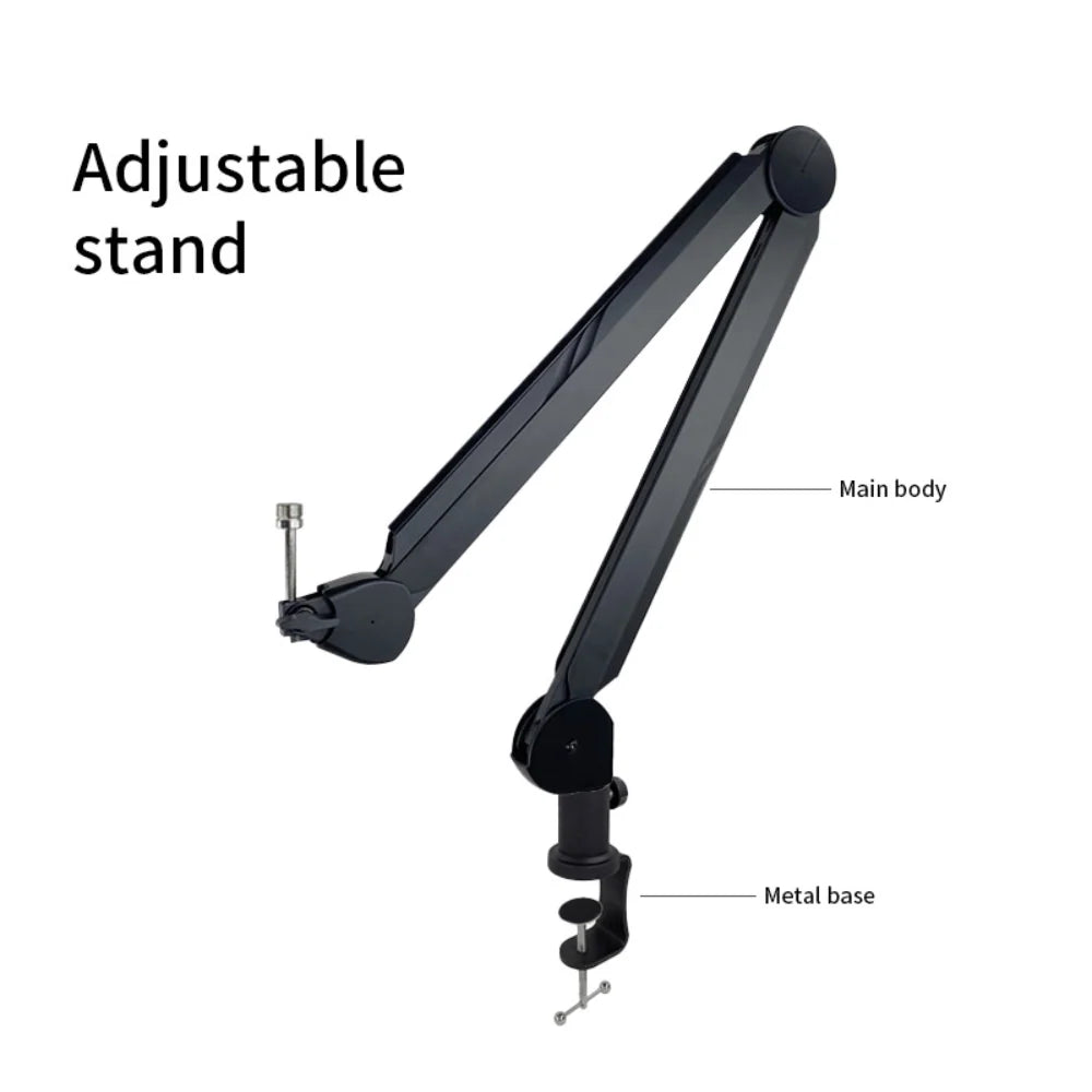 Desk Microphone Boom Arm Adjustable Clamp & Cable Management