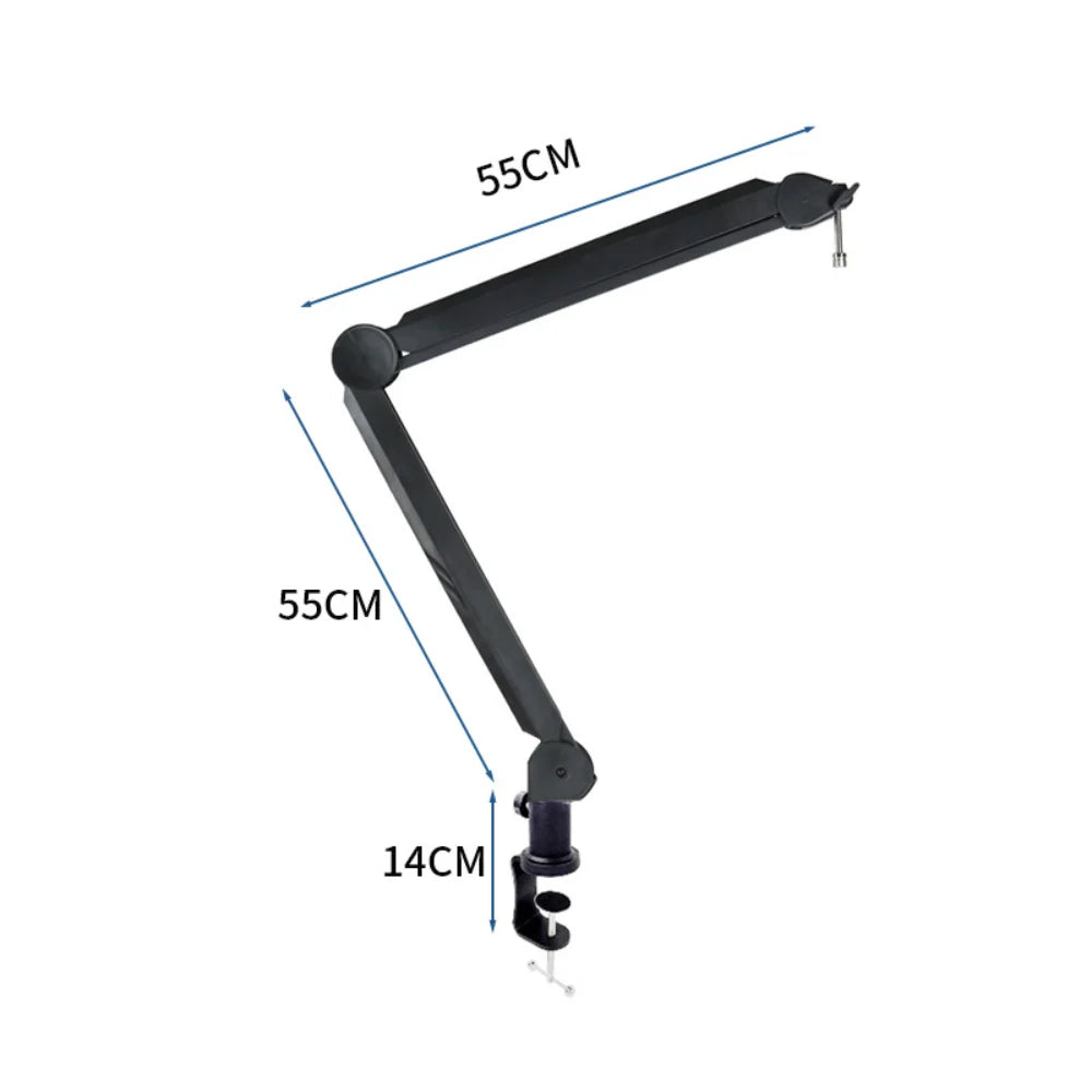 Desk Microphone Boom Arm Adjustable Clamp & Cable Management