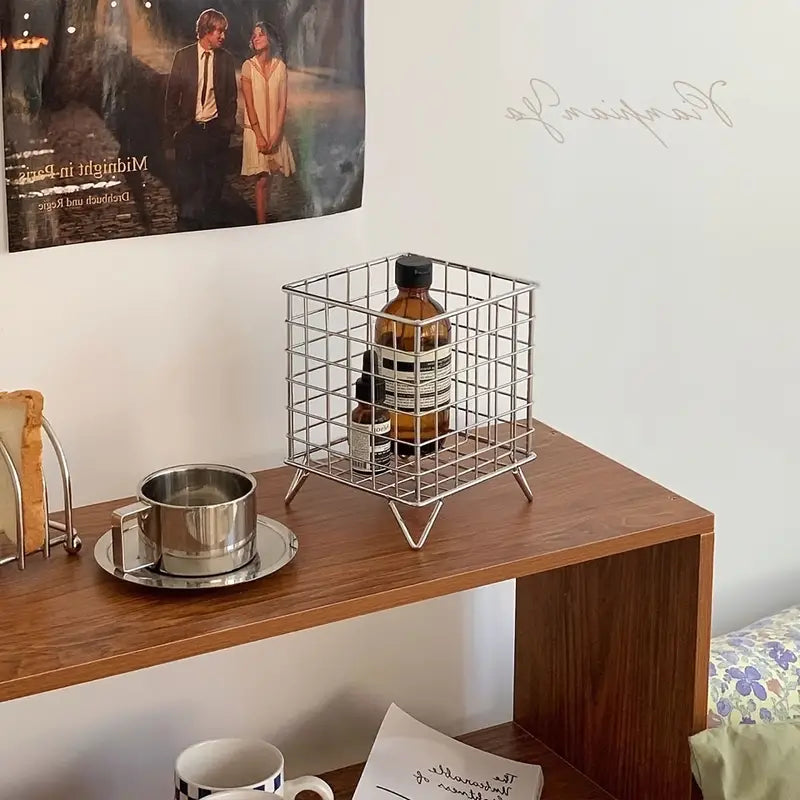 Desk Organizer Rack Open Grid Elevated Legs Rust Resistant