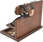 Desk Organizer Wood Phone Stand With Charging Slot