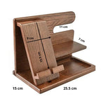 Desk Organizer Wood Phone Stand With Charging Slot