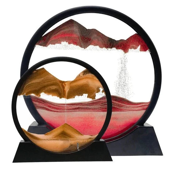 Desk Sandscape Glass Dome Stress Relief Set of Two