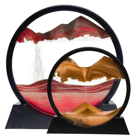 Desk Sandscape Glass Dome Stress Relief Set of Two