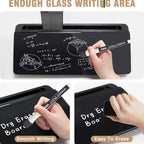 Desk Whiteboard Tempered Glass Dry-Erase Magnetic Organizer