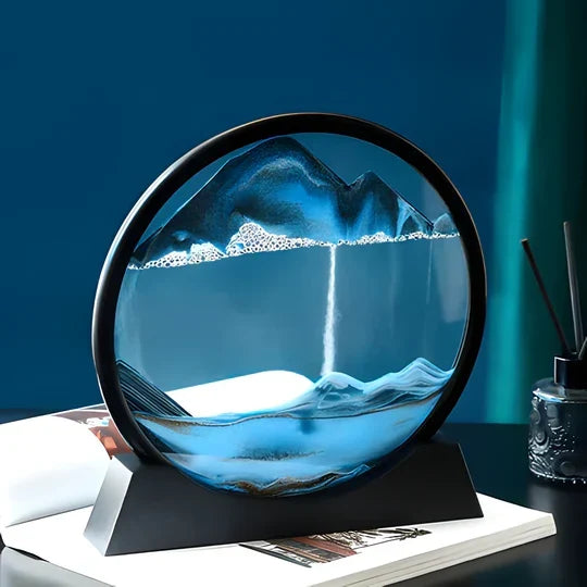 Desktop Sand Art Evolving Landscape Glass Frame Stress Relief