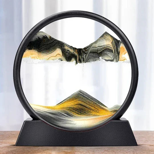 Desktop Sand Art Evolving Landscape Glass Frame Stress Relief