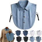 Detachable Shirt Collar Cotton Denim Lightweight Layering Accessory