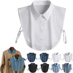 Detachable Shirt Collar Cotton Denim Lightweight Layering Accessory