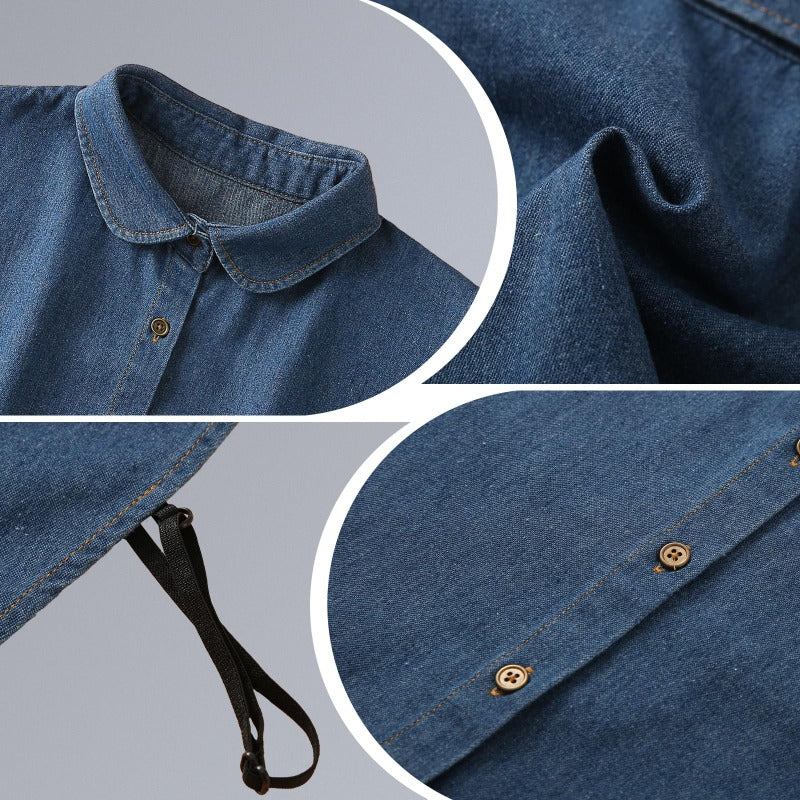 Detachable Shirt Collar Cotton Denim Lightweight Layering Accessory