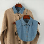 Detachable Shirt Collar Cotton Denim Lightweight Layering Accessory