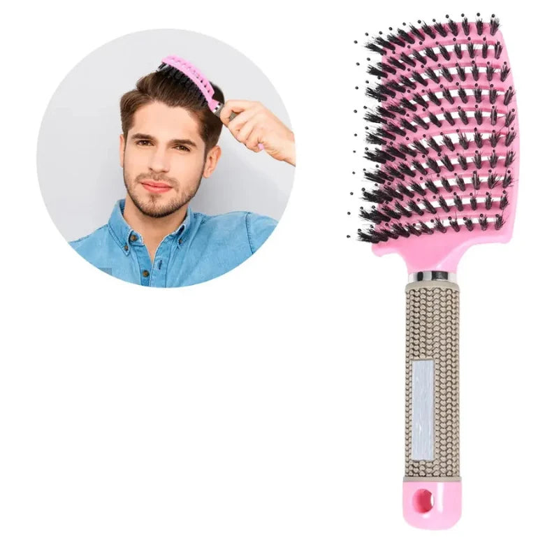 Detangling Hair Brush Bristle & Nylon Non-Slip Handle