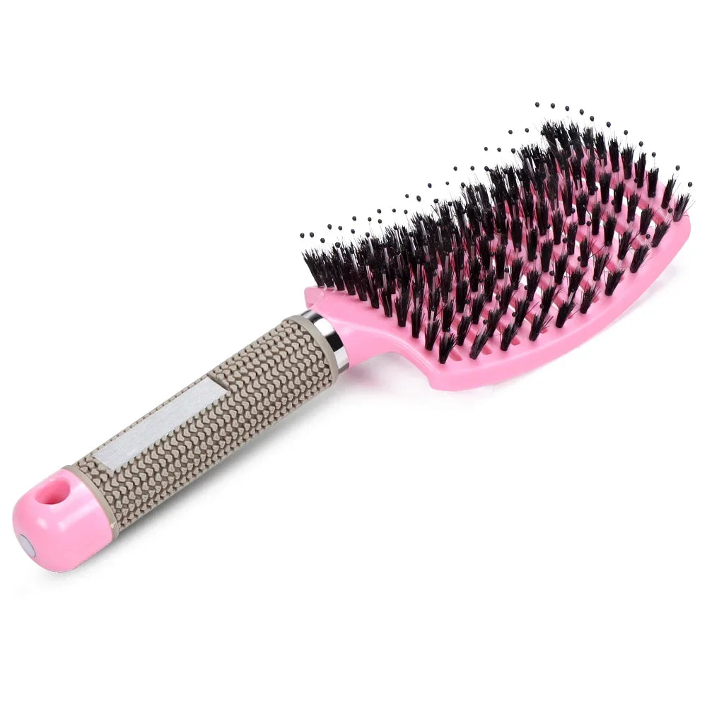 Detangling Hair Brush Bristle & Nylon Non-Slip Handle