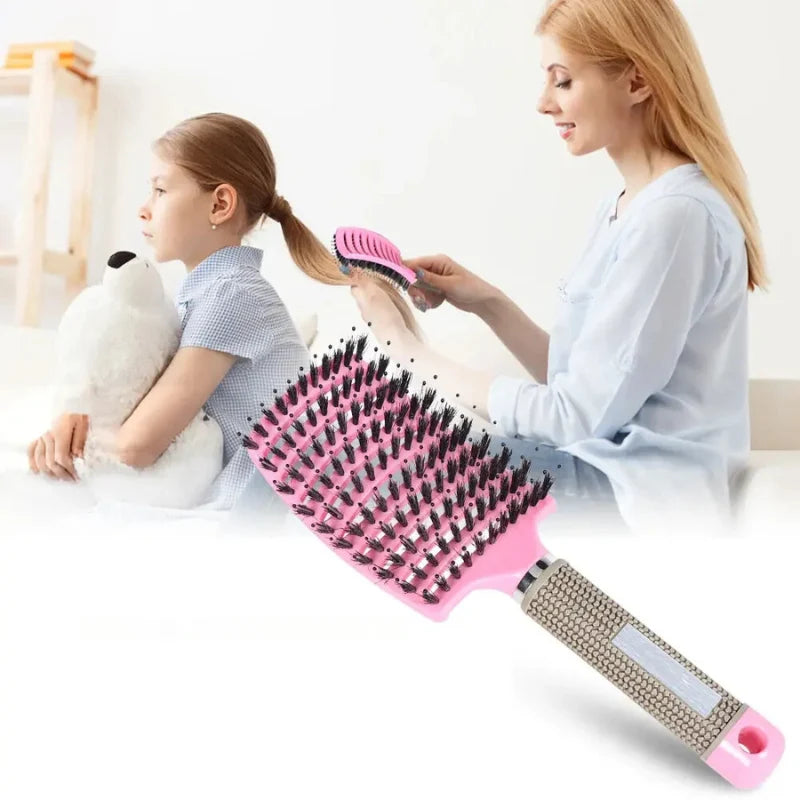 Detangling Hair Brush Bristle & Nylon Non-Slip Handle