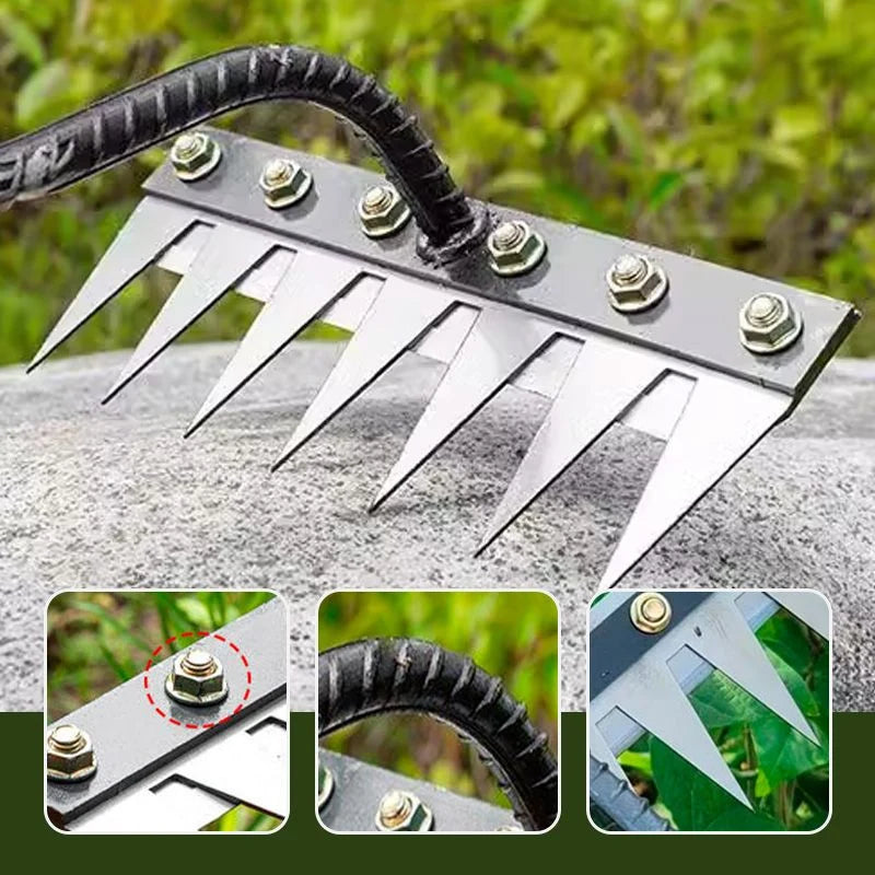 Dethatching Rake Head Carbon Steel Tines Interchangeable