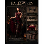 Devil Costume Gothic Lace Layered Skirt 4-Piece Set