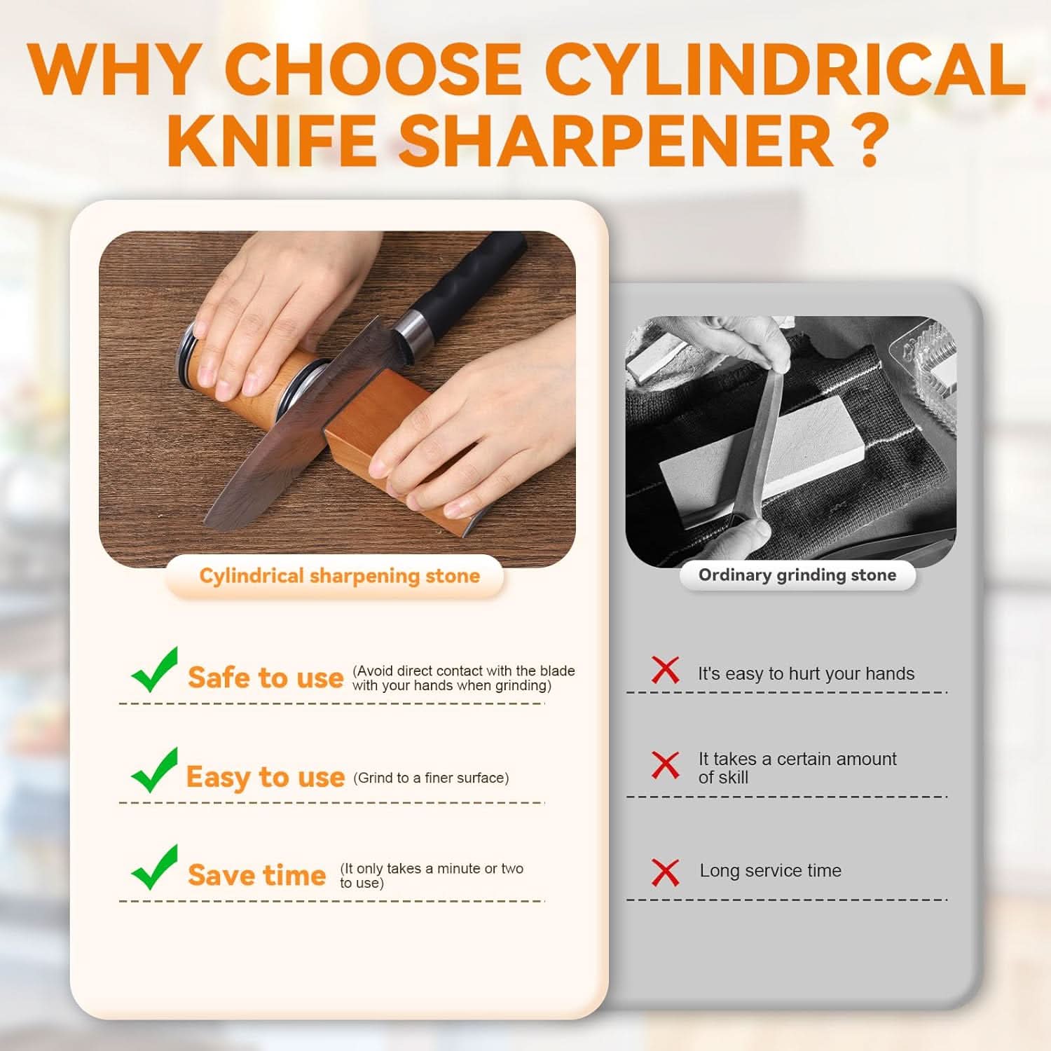 Diamond-Coated Roller & Magnetic Angle Guide Knife Sharpener
