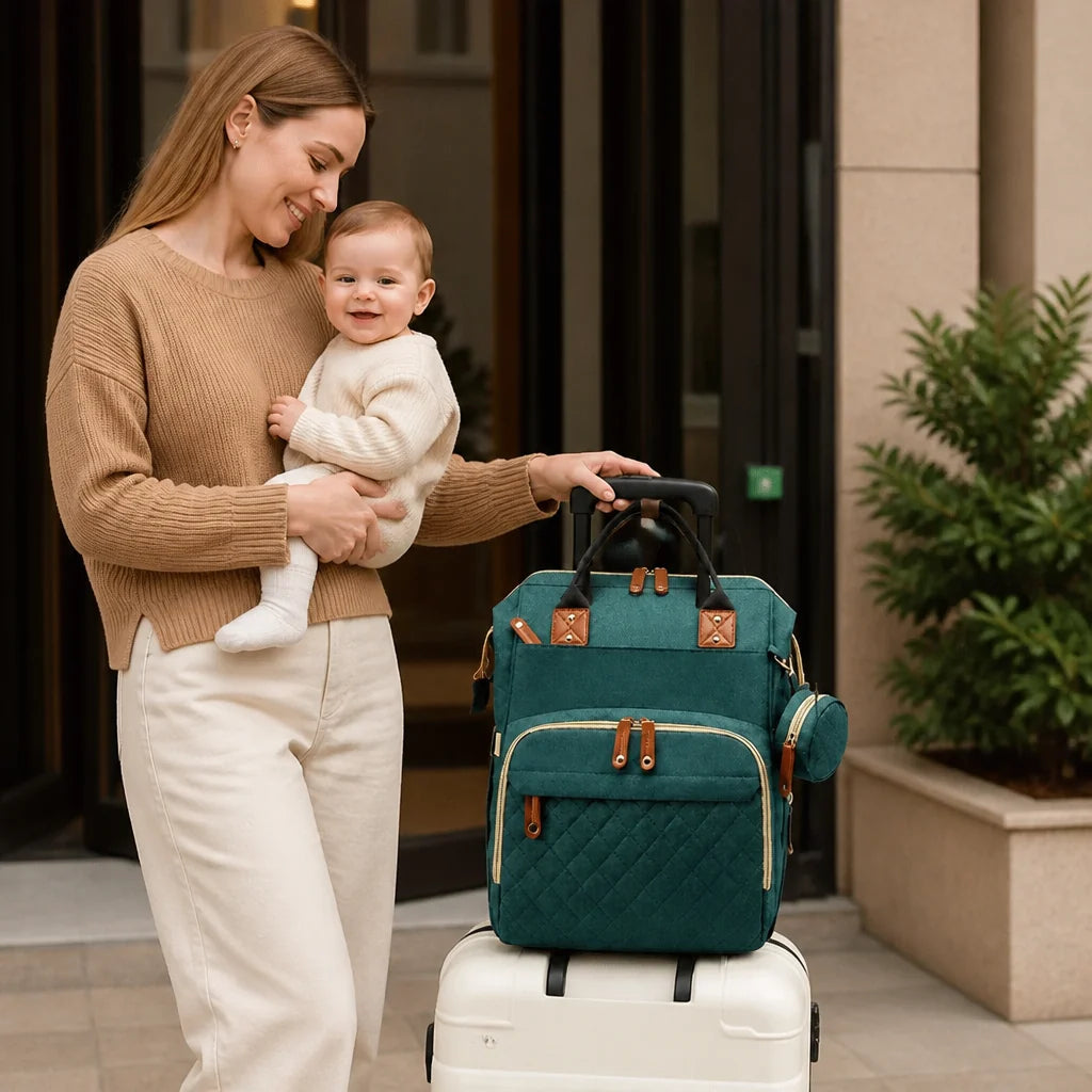 Diaper Backpack Fold-Out Bed & Changing Pad