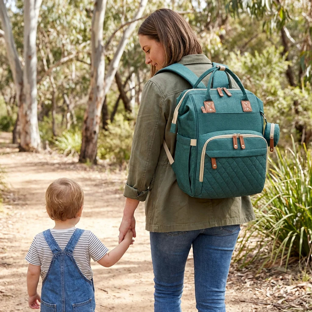 Diaper Backpack Fold-Out Bed & Changing Pad