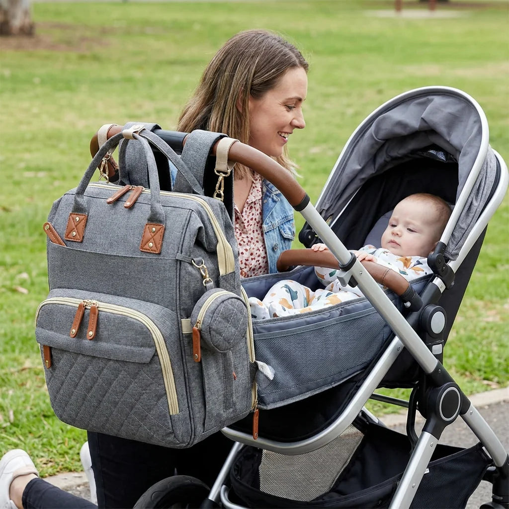 Diaper Backpack Fold-Out Bed & Changing Pad