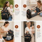 Diaper Backpack Fold-Out Bed & Changing Pad